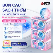 Viên Thả Bồn Cầu GETO sạch khuẩn, thơm mát tẩy sạch mảng bám Khử Mùi Toilet Thế Hệ Mới Hương Đào
