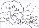 Tranh tô màu Phong cảnh Làng quê: Dạy con về cội nguồn & Tình yêu đất nước