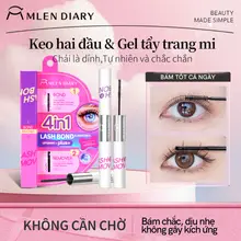 MLEN DIARY Mascara 4in1 Chuốt Mi Cong và Dày | Keo Mi + Giữ Nếp Dài Lâu + Không Trôi + Dung Dịch Tẩy Mi 8g