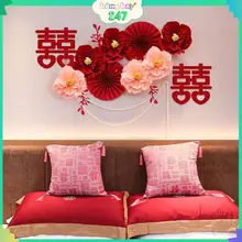 Set Chữ Hỷ Dạ Đỏ, Combo Set Bóng Bay Trang Trí Phòng Cưới, Phòng Tân Hôn Đẹp Lãng Mạn  CUOI