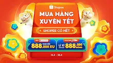 Shopee Mua Hàng Xuyên Tết 2026: Voucher Lì Xì 888K Mỗi Ngày - Nhận 888K Xu
