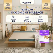 (Tặng gối bông) Nệm foam Goodnight Massage 1.0 bán chạy số 1 Việt Nam 9cm tại Vua Nệm - Cấu trúc lượn sóng