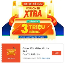 Shopee 3.3 – Lưu Voucher Ngay, Chốt Deal 03/03: Voucher Xtra Giảm 25% Tối Đa 3 Triệu – Voucher Mall 18% – Freeship 0Đ