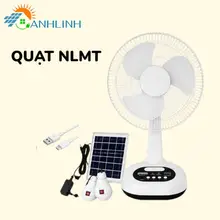 Quạt Năng Lượng Mặt Trời Anhlinh Quạt Tích Điện Dùng 8-10h Để Bàn Đèn Led Cổng Sạc Siêu Mát Kèm 2 Bóng Đèn