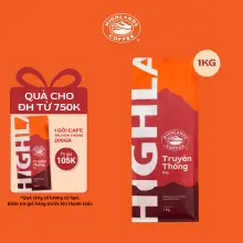 Cà Phê Rang Xay Truyền Thống Highlands Coffee 1kg (Tặng Kèm 200g)